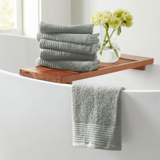 6 Pack Cotton Hand Towels - Kasper Collection - Hand Towel (Pack of 6) Desert Sage Green - Bath Towels
