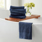6 Pack Cotton Hand Towels - Kasper Collection - Hand Towel (Pack of 6) Midnight Blue - Bath Towels