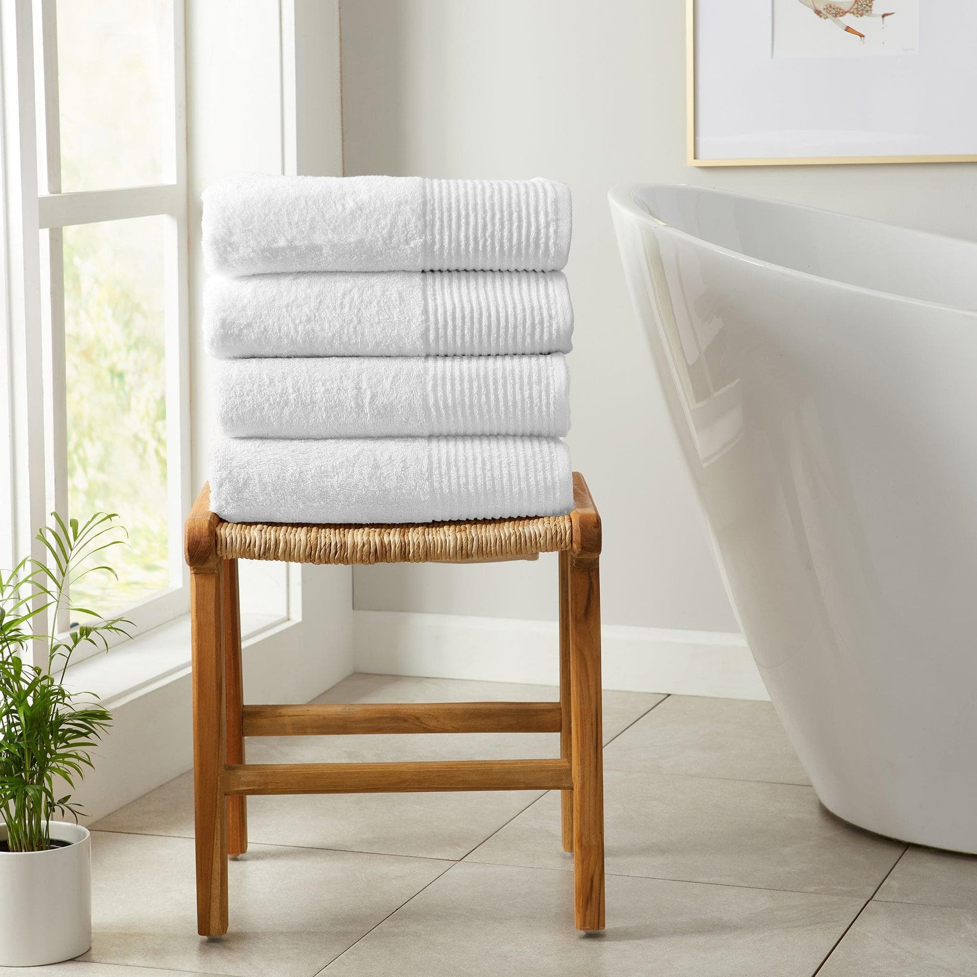 6 Pack Cotton Hand Towels - Kasper Collection - - Bath Towels