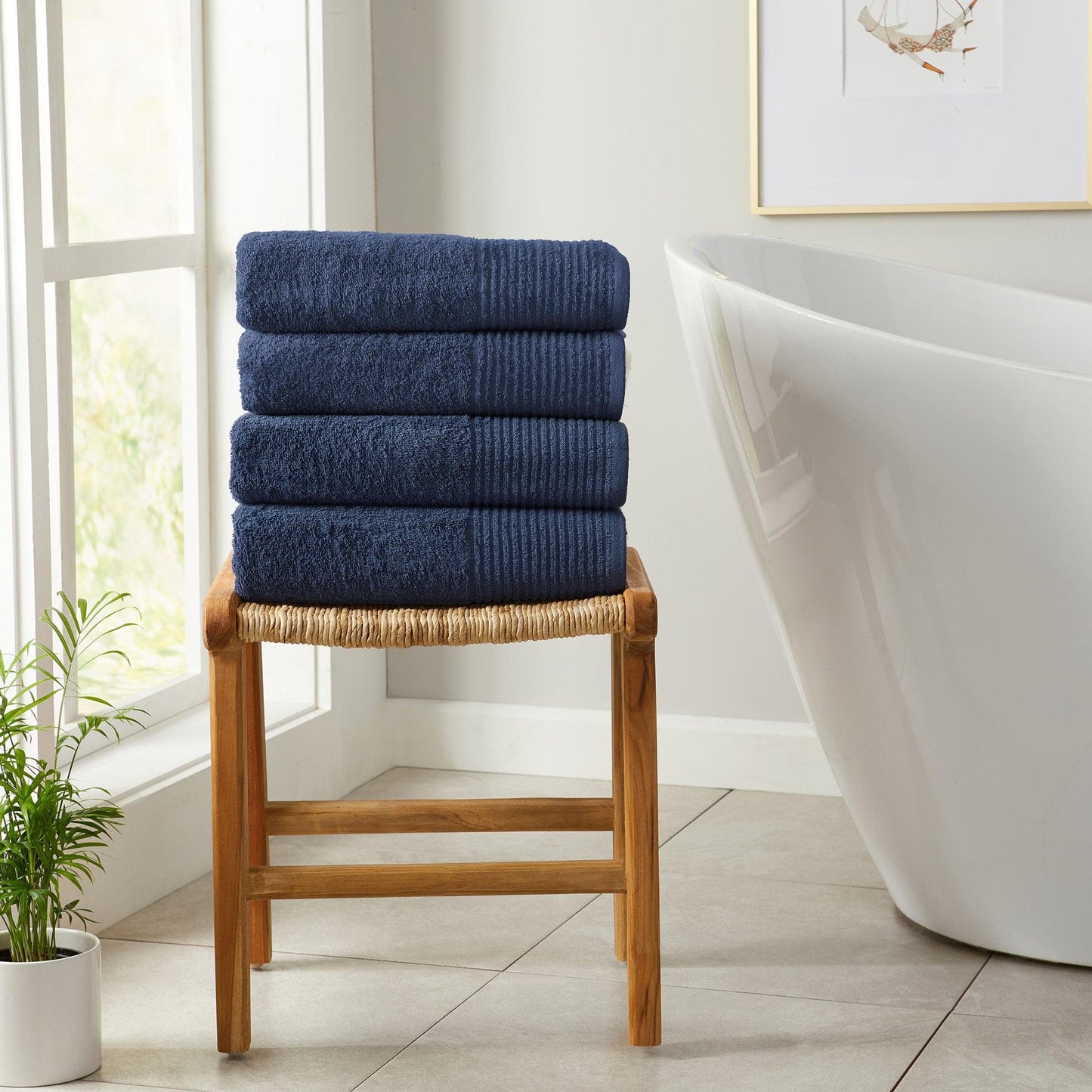 6 Pack Cotton Hand Towels - Kasper Collection - - Bath Towels