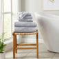 6 Piece Set Cotton Bath Towels - Kasper Collection - 6 Piece Set Light Grey - Bath Towels