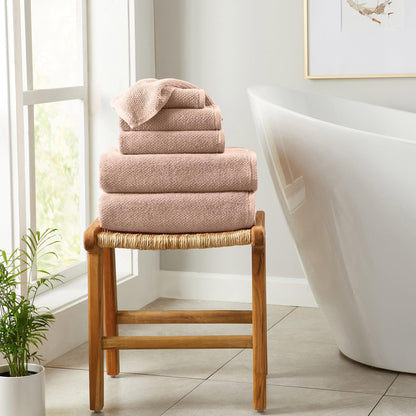 6 Piece Set Cotton Bath Towels - Kasper Collection - 6 Piece Set Toffee - Bath Towels