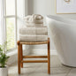 6 Piece Set Cotton Bath Towels - Kasper Collection - 6 Piece Set Oatmeal - Bath Towels
