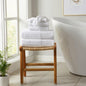 6 Piece Set Cotton Bath Towels - Kasper Collection - 6 Piece Set White - Bath Towels