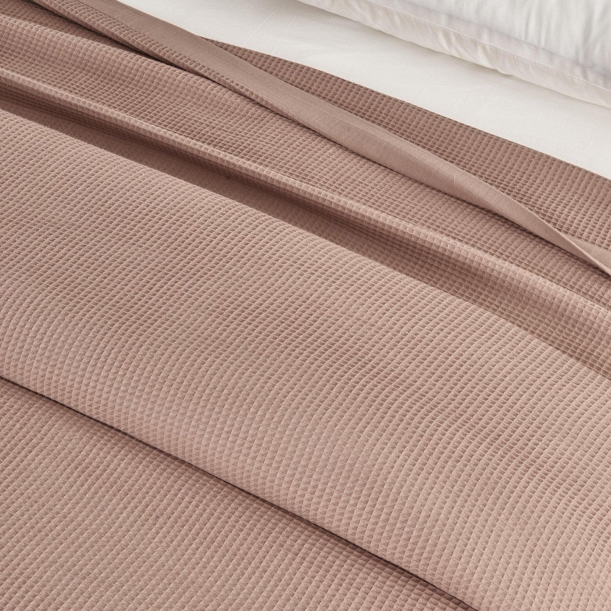 100% Cotton Small Waffle Weave Blanket - Hazel Collection - - Blankets