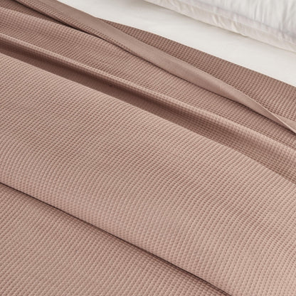 100% Cotton Small Waffle Weave Blanket - Hazel Collection - - Blankets