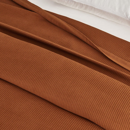 100% Cotton Small Waffle Weave Blanket - Hazel Collection - - Blankets