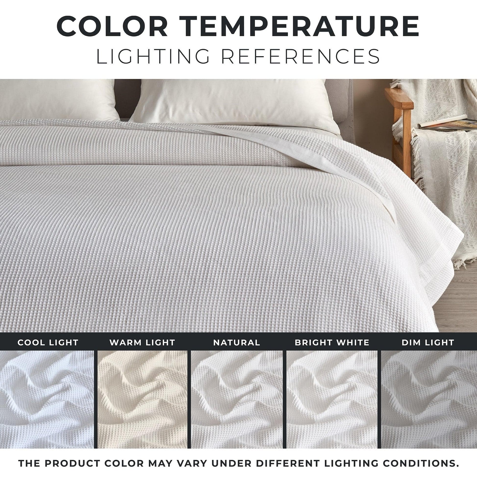 100% Cotton Small Waffle Weave Blanket - Hazel Collection - - Blankets