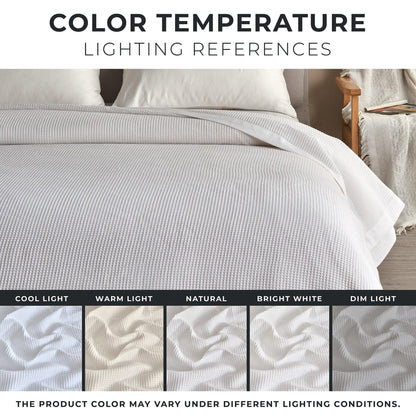 100% Cotton Small Waffle Weave Blanket - Hazel Collection - - Blankets