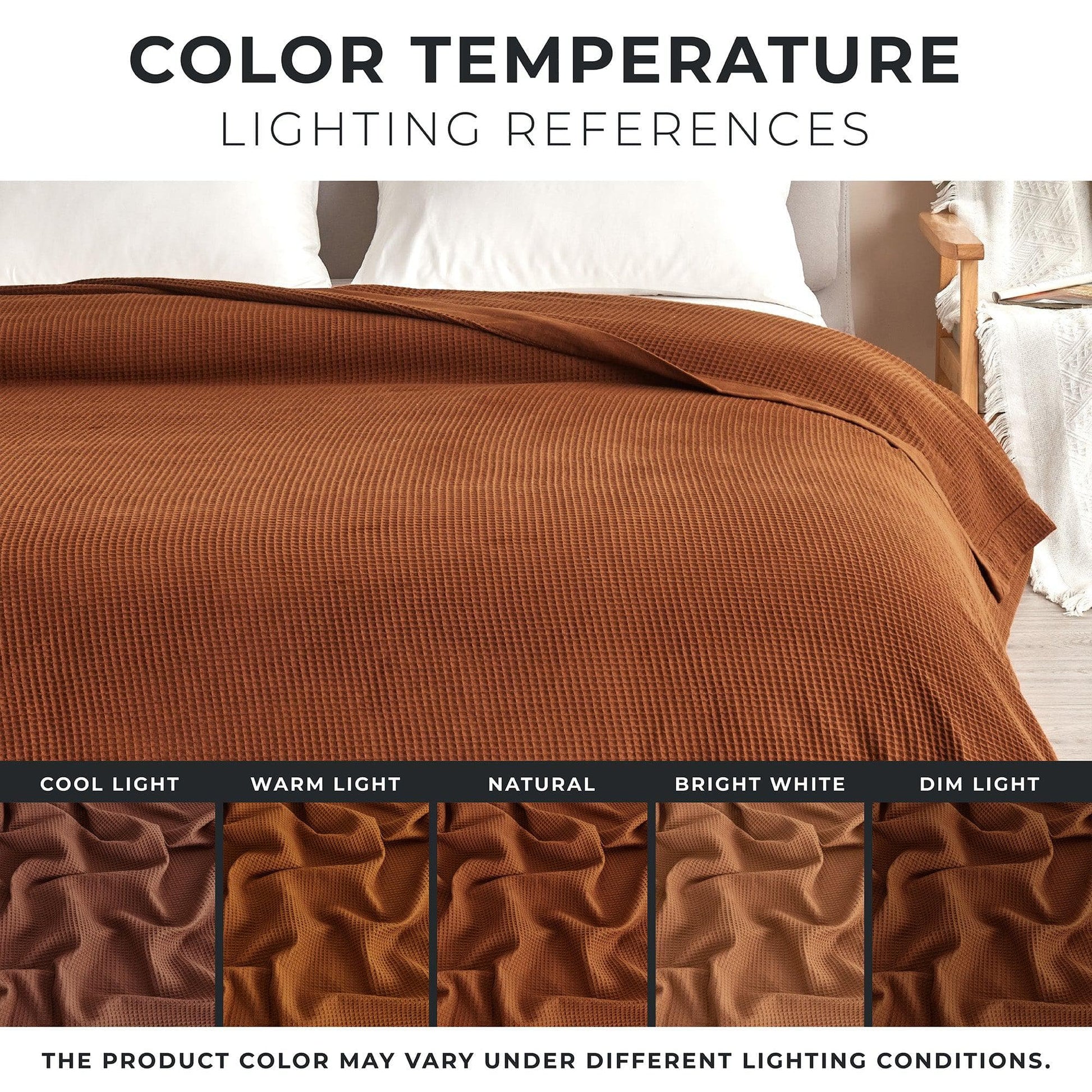 100% Cotton Small Waffle Weave Blanket - Hazel Collection - - Blankets