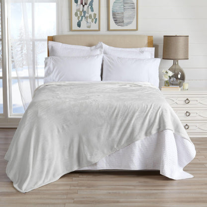 Velvet Plush Blanket - Avianna Collection - 50" x 70" Throw Glacier Grey - Blankets