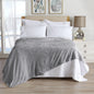 Velvet Plush Blanket - Avianna Collection - 50" x 70" Throw Frost Grey - Blankets