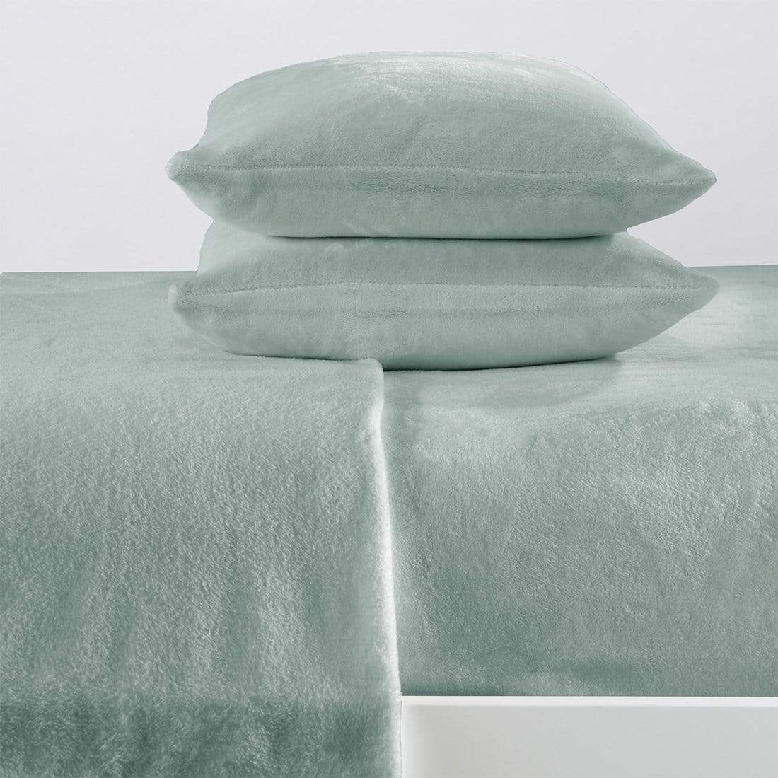Solid Plush Sheet - Velvet Luxe Collection - Sea Mist - Sheets