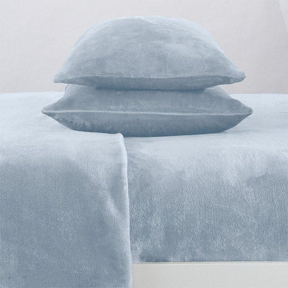 Solid Plush Sheet - Velvet Luxe Collection - Pearl Blue - Sheets