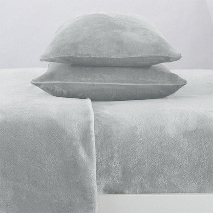 Solid Plush Sheet - Velvet Luxe Collection - Light Grey - Sheets