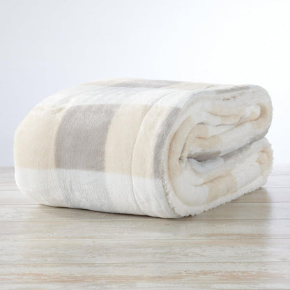 Velvet Plush Sherpa Luxury Bed Blanket - Kinsley Collection - -