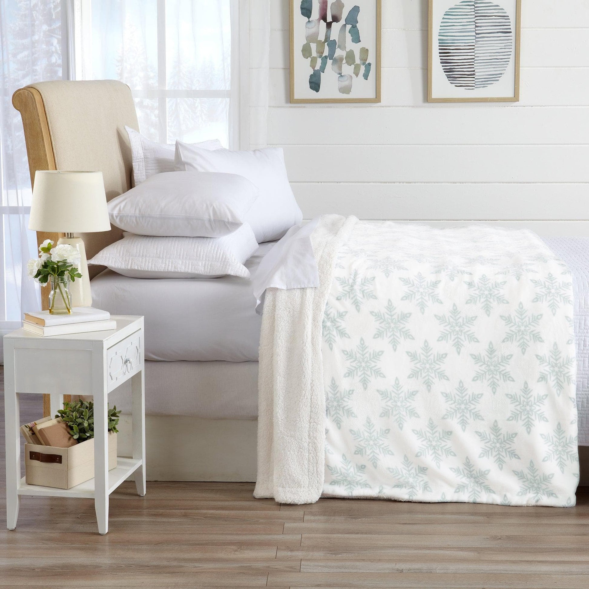 Velvet Plush Sherpa Luxury Bed Blanket - Kinsley Collection - -