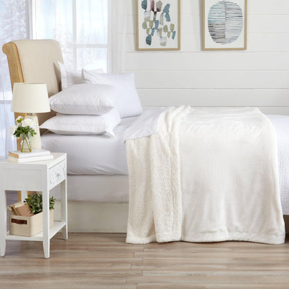 Velvet Plush Sherpa Luxury Bed Blanket - Kinsley Collection - -