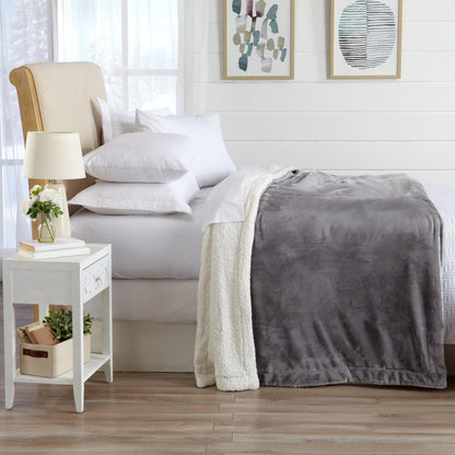 Velvet Plush Sherpa Luxury Bed Blanket - Kinsley Collection - -