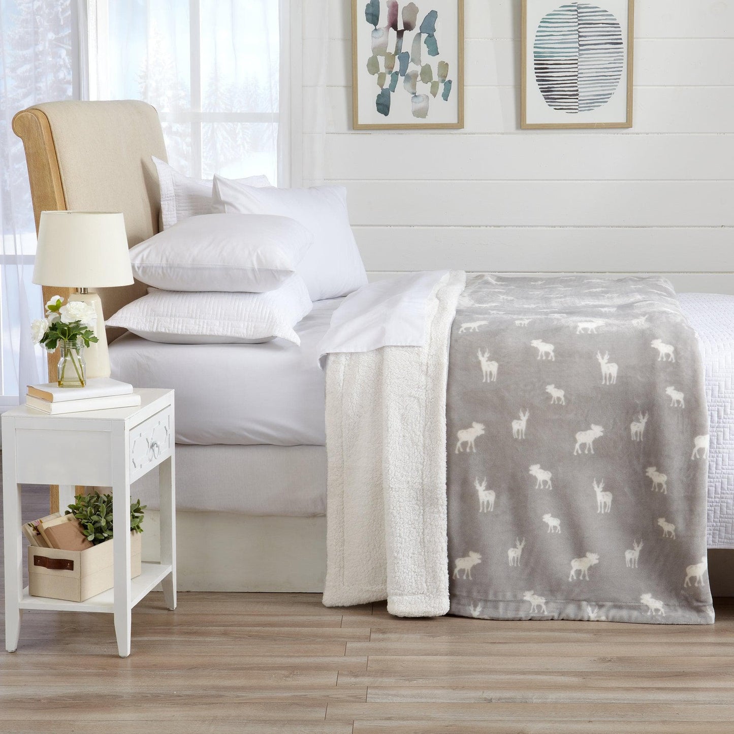 Velvet Plush Sherpa Luxury Bed Blanket - Kinsley Collection - -