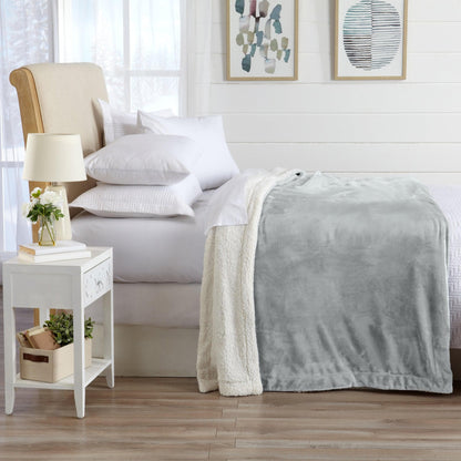 Velvet Plush Sherpa Luxury Bed Blanket - Kinsley Collection - -