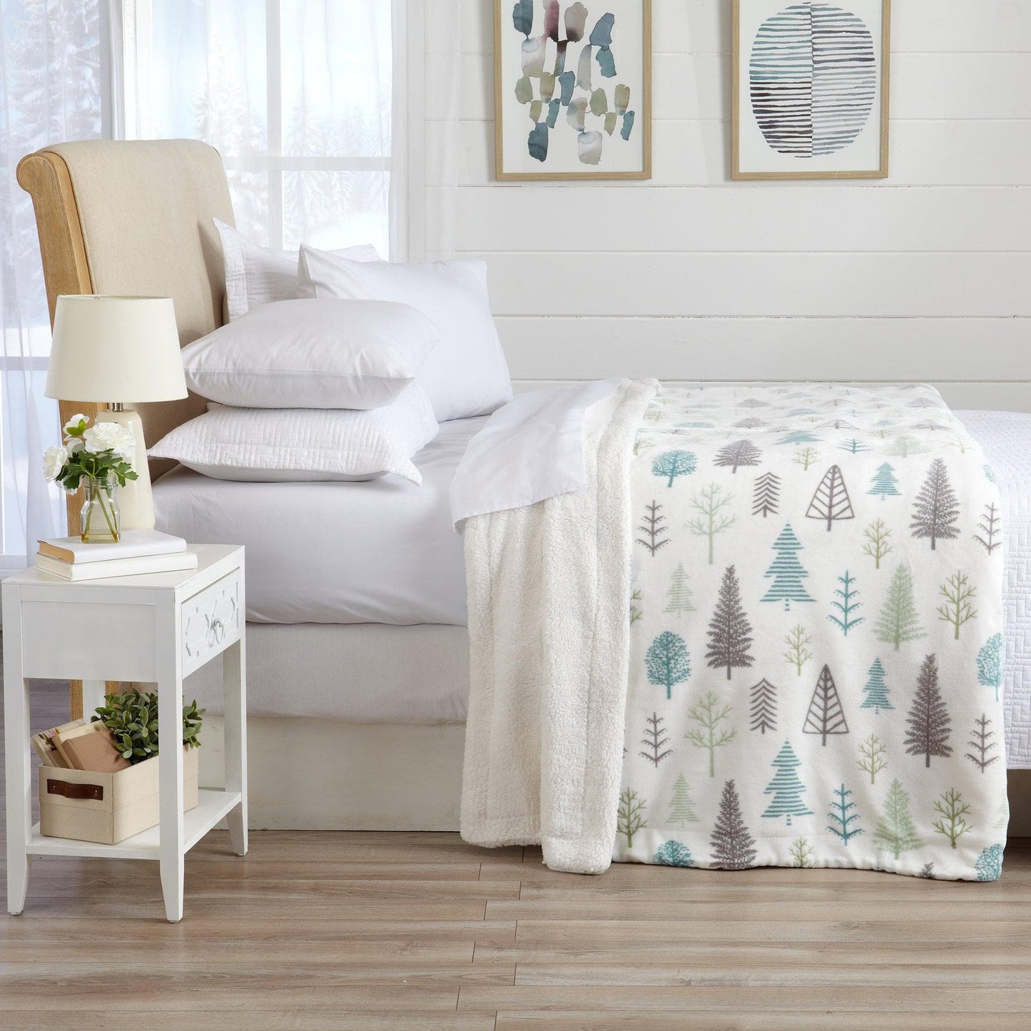 Velvet Plush Sherpa Luxury Bed Blanket - Kinsley Collection - -