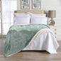 Velvet Plush Sherpa Luxury Bed Blanket - Kinsley Collection - Aqua Foam -