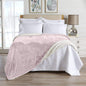 Velvet Plush Sherpa Luxury Bed Blanket - Kinsley Collection - Pale Pink -