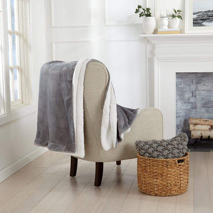 Velvet Plush Sherpa Luxury Bed Blanket - Kinsley Collection - -