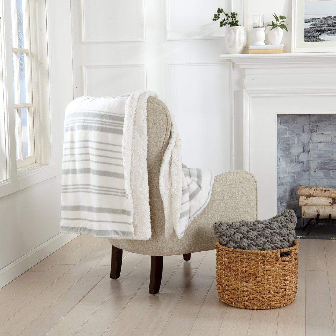 Velvet Plush Sherpa Luxury Bed Blanket - Kinsley Collection - -