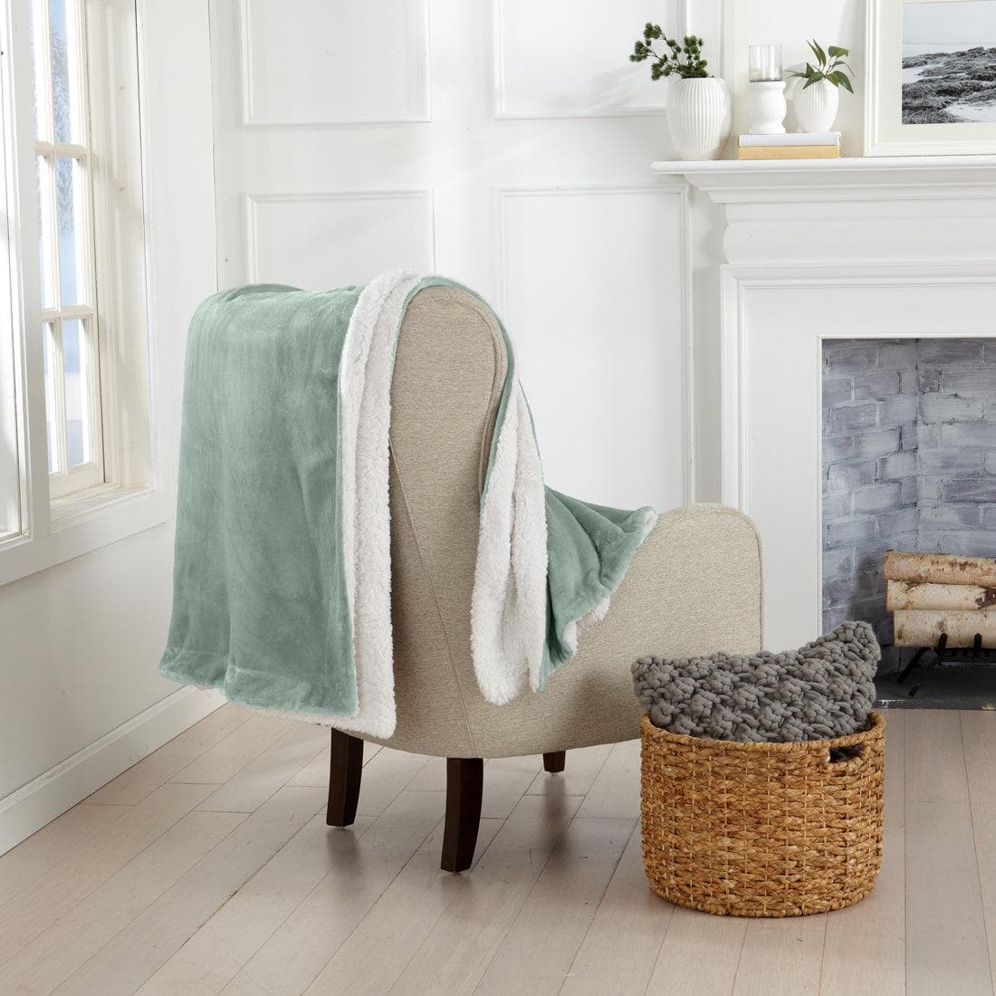 Velvet Plush Sherpa Luxury Bed Blanket - Kinsley Collection - -
