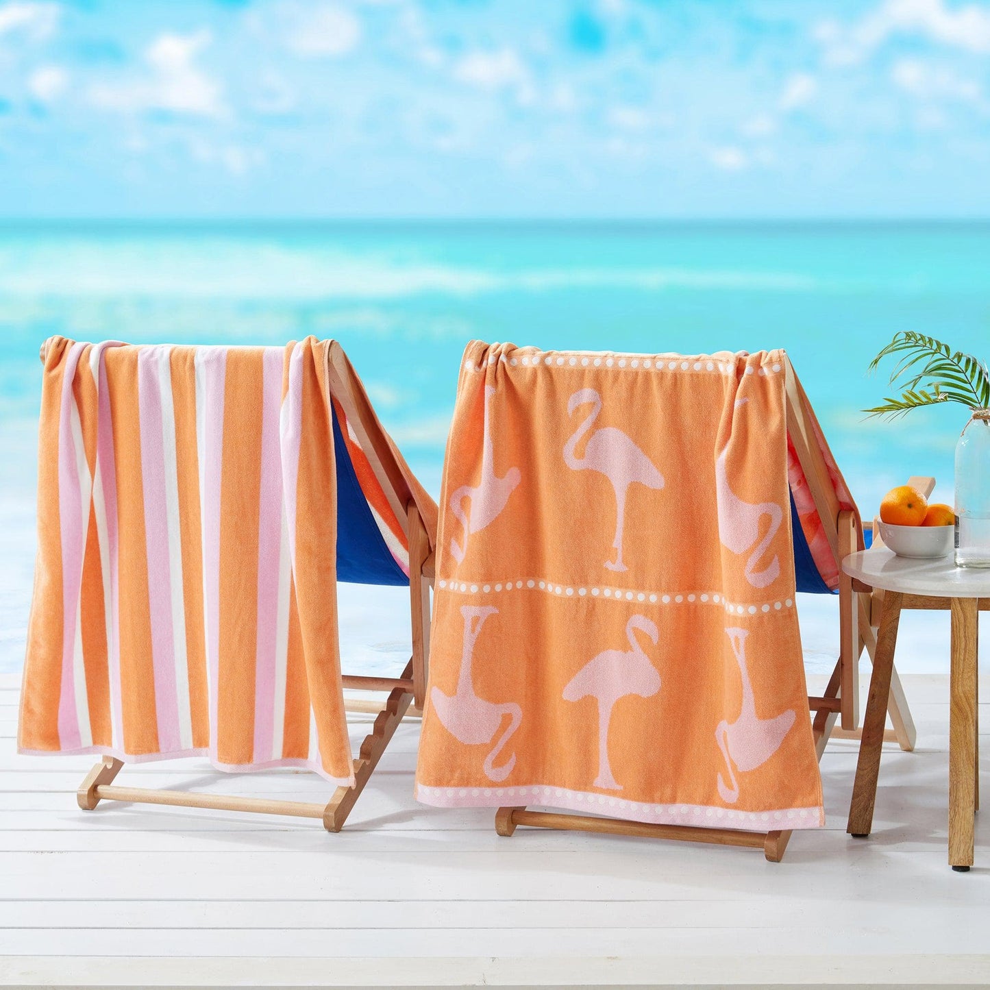 2 Pack 100% Cotton Jacquard Beach Towels - Playa Collection - - Beach Towels