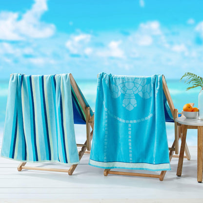 2 Pack 100% Cotton Jacquard Beach Towels - Playa Collection - - Beach Towels