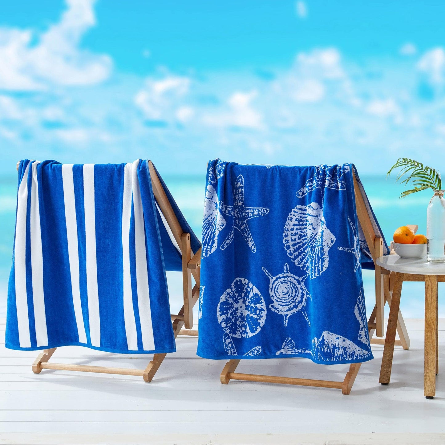 2 Pack 100% Cotton Jacquard Beach Towels - Playa Collection - - Beach Towels