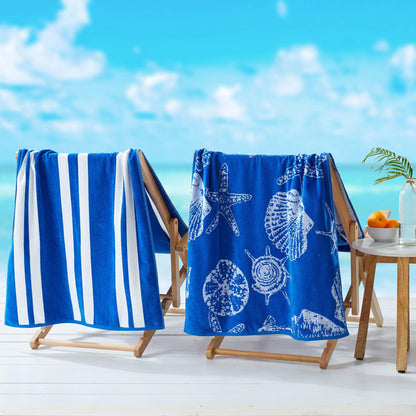 2 Pack 100% Cotton Jacquard Beach Towels - Playa Collection - - Beach Towels