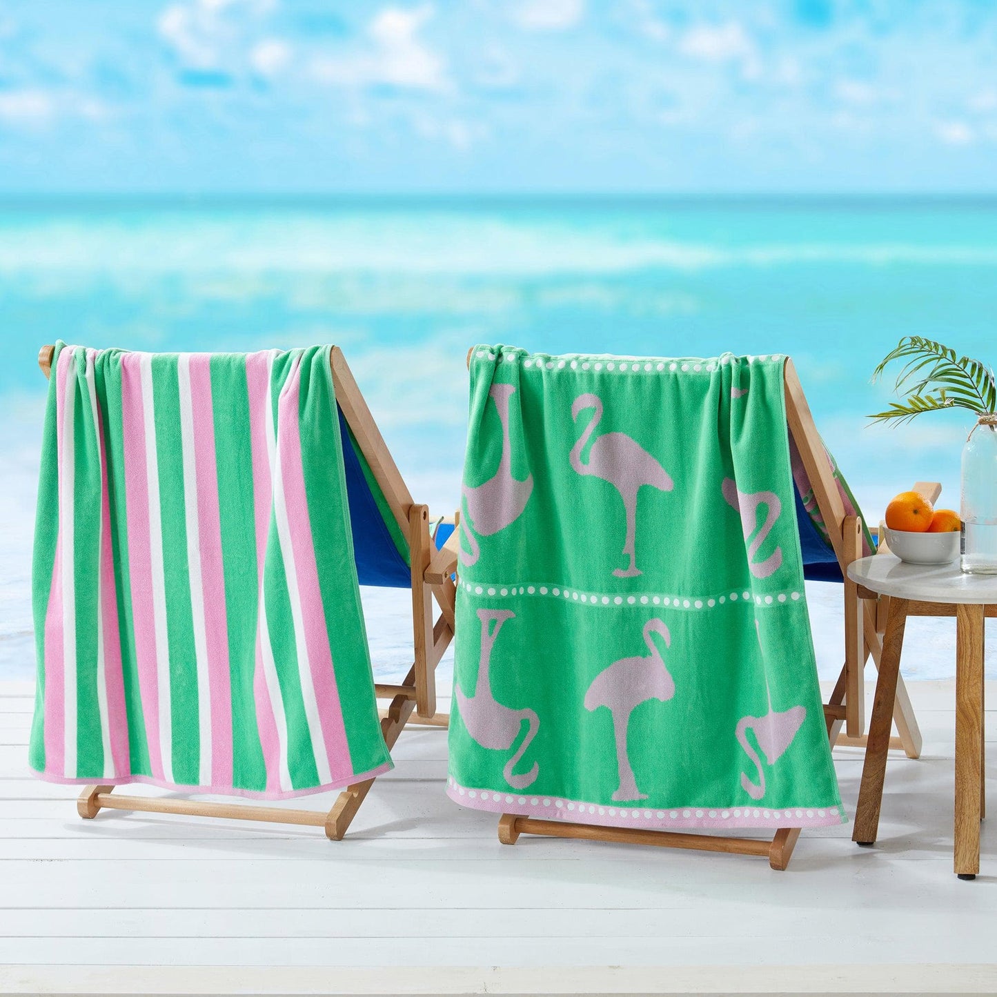 2 Pack 100% Cotton Jacquard Beach Towels - Playa Collection - - Beach Towels