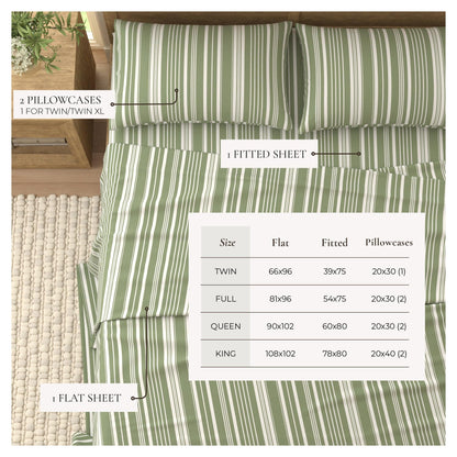 Striped Sheet Set - Elouise Collection - - Bed Sheets