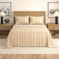 Striped Sheet Set - Elouise Collection - Queen Taupe Stripe - Bed Sheets