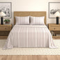 Striped Sheet Set - Elouise Collection - King Lavender Purple Stripe - Bed Sheets