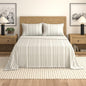 Striped Sheet Set - Elouise Collection - Twin Light Grey Stripe - Bed Sheets