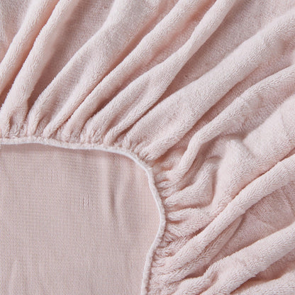Solid Plush Fitted Sheet - Velvet Luxe Collection - - Bed Sheets