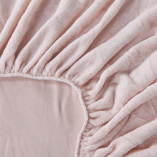 Solid Plush Fitted Sheet - Velvet Luxe Collection - - Bed Sheets