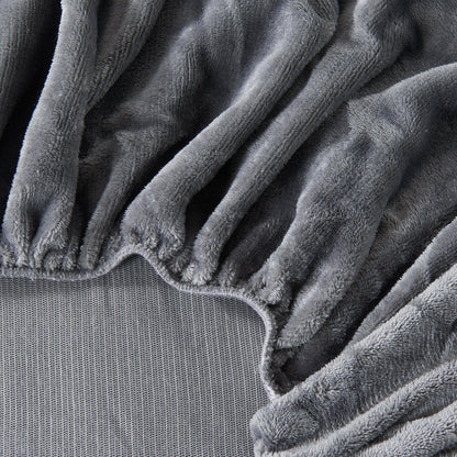 Solid Plush Fitted Sheet - Velvet Luxe Collection - - Bed Sheets