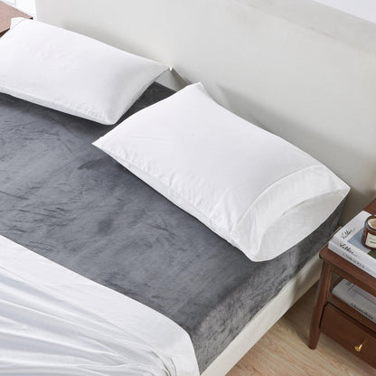 Solid Plush Fitted Sheet - Velvet Luxe Collection - - Bed Sheets