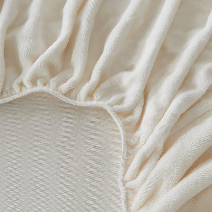Solid Plush Fitted Sheet - Velvet Luxe Collection - - Bed Sheets