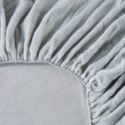 Solid Plush Fitted Sheet - Velvet Luxe Collection - - Bed Sheets