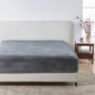 Solid Plush Fitted Sheet - Velvet Luxe Collection - Dark Grey - Bed Sheets