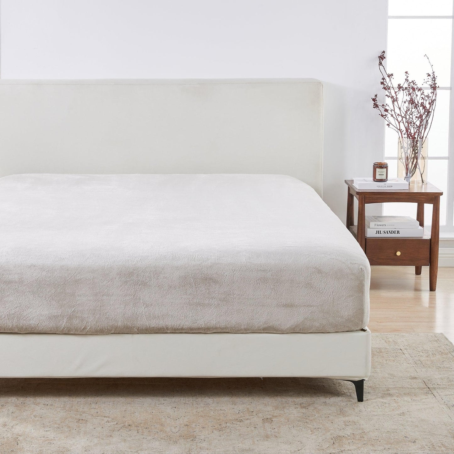 Solid Plush Fitted Sheet - Velvet Luxe Collection - Cappuccino - Bed Sheets