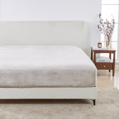 Solid Plush Fitted Sheet - Velvet Luxe Collection - Cappuccino - Bed Sheets