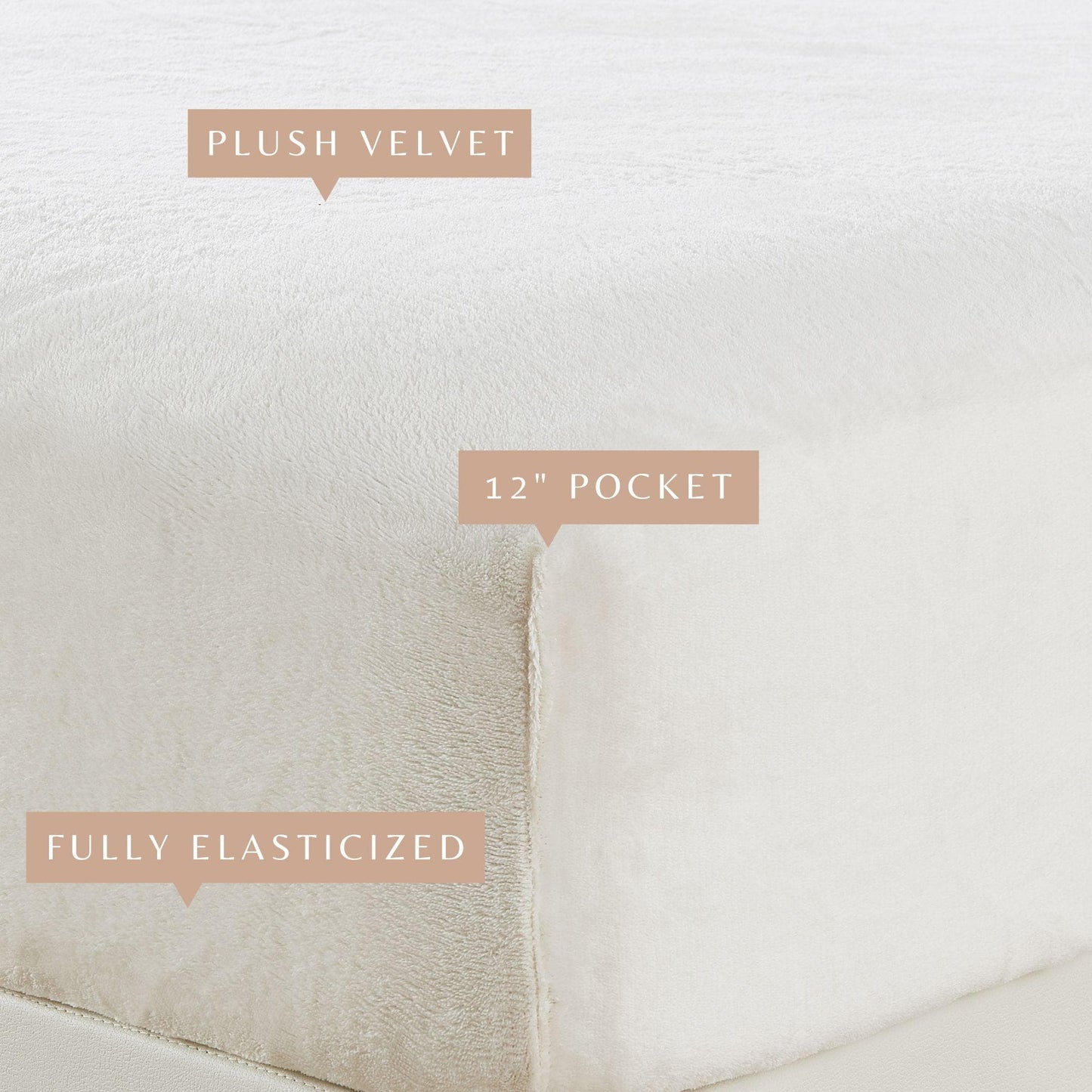 Solid Plush Fitted Sheet - Velvet Luxe Collection - - Bed Sheets